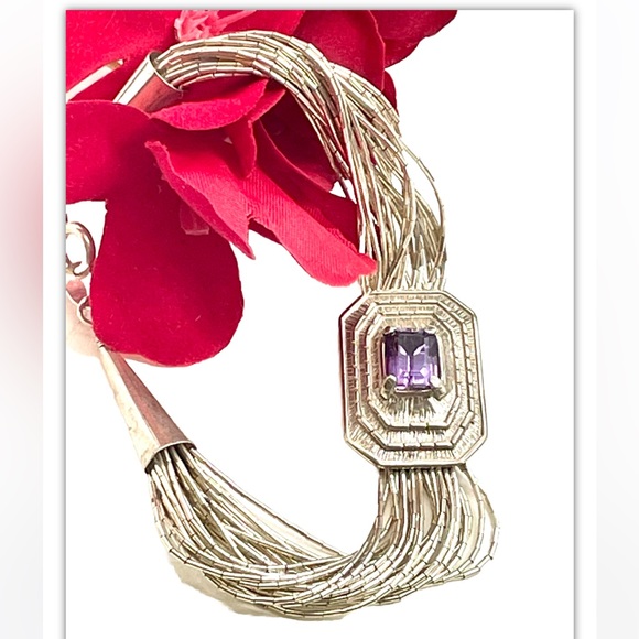 Sterling Carolyn Pollack Amethyst Bracelet
